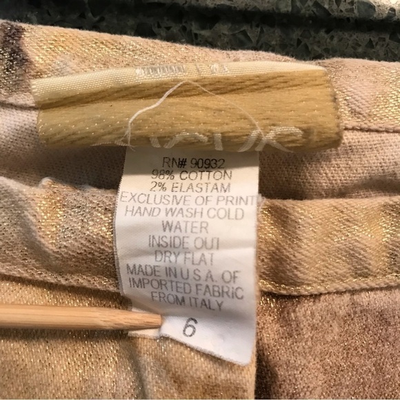 Vintage Cache Y2K Metalic Shimmery Iridescent Gold Womens Pants Size 6 - Picture 6 of 11